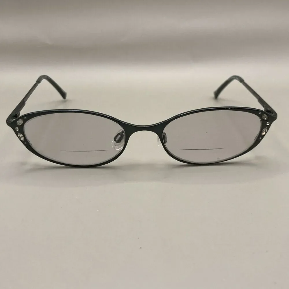 Tura R541 50 17 Black Jeweled Eyeglasses Frames Japan